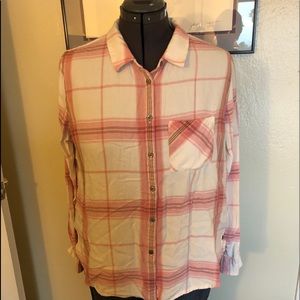 Shyanne button-sided pink flannel XL